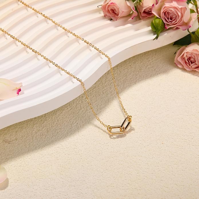 RZKING Golden Necklace for Women, Dainty Butterfly Heart Bow Rose Necklace, Gifts for Best Friend Sister Mom Girlfriend, Graduation Chritmas Birthday Anniversary Thank You Gifts - Image 4