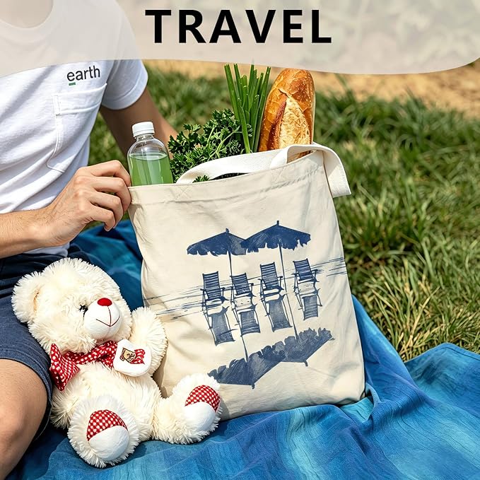 Summer Coastal Beach Canvas Tote Bag - Image 2