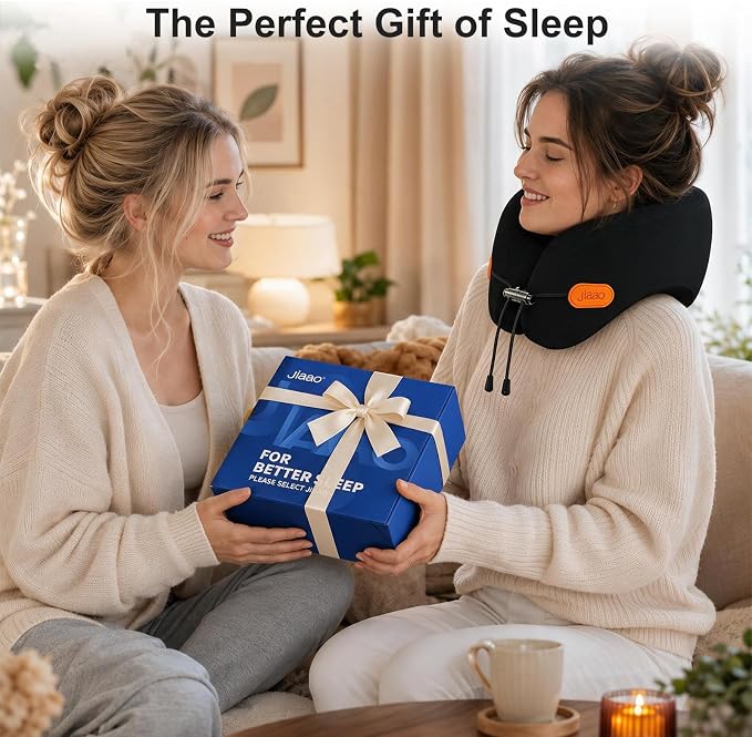 Ergonomic Travel Pillow,100% Memory Foam Travel Neck Pillow for Airplanes | 360° Neck & Chin Support Airplane Pillow For Long Flights,Airplane Travel Essentials With 3d Eye Mask, Earplugs,Carry Case - Image 8