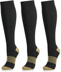 Medical Compression Socks for Women and Men 3 Pairs 20-30 mmHg Knee High Christmas Compression Stockings Circulation Best for Running Athletic Nurses by UUSOCKS