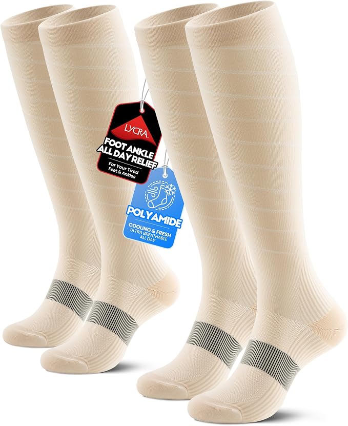 RUIXUE Compression Socks Women Men, All-Day Comfort 20-30mmHg Circulation Support for Nurse Travel Flying Daily Running Sports Use by RUIXUE