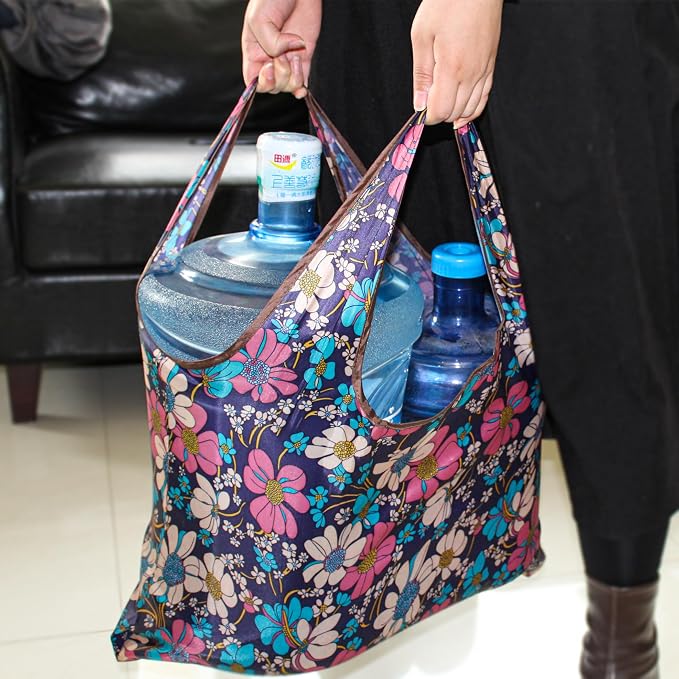 2-Piece reusable grocery bags,shopping bags,grocery bags Reusable Shopping 60+Pounds Capacit, Foldable, - Image 3