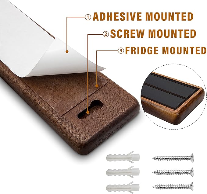 HOSHANHO Magnetic Knife Strips, Magnetic Knife Holder for Wall 16 Inch | Acacia Wood Knife Magnetic Strip Use as Knife Bar, Knife Holder for Kitchen Utensil Organizer, Ideal Cooking Gift for Chef - Image 3