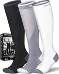 Compression Socks for Women and Men(3 Pairs)15-20mmHg - Best Circulation Support Socks by Bluemaple