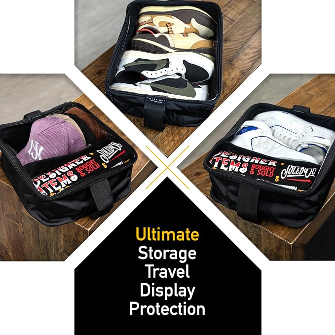 SoleGuardian XXL Sneaker Travel Case – U.S. Brand – Clear Waterproof Lid, Adjustable Dividers – Soft Bag Organizer for up to 4 Pairs of Casual, Athletic, Golf & Sports Shoes, Gift for Men & Women (1) - Image 5