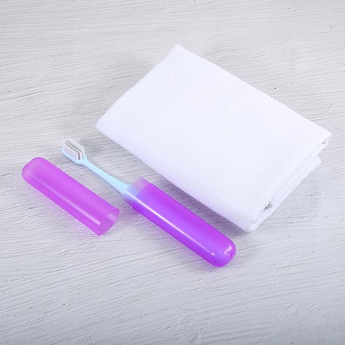 VOCOSTE 2Pcs Travel Toothbrush Case, Purple | Moisture-Proof Keeps Brush Fresh, Compact for Tight Bags, 2-Pack for Sharing, Essential for Couples - Image 7
