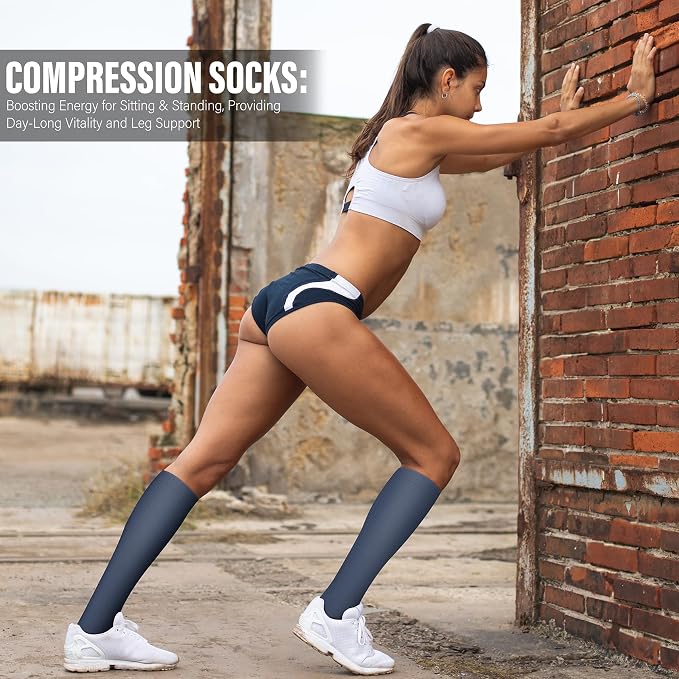 WITHYOU 3 Pairs Compression Socks for Women & Men 15-20 mmHg,Best Support for Nurses Running Hiking - Image 5