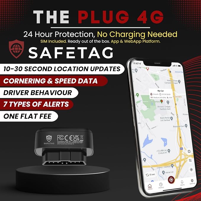 Plug - 4G LTE Car GPS Tracker, Vehicle Location Every 10-30 Seconds, Multiple GeoFences, Route Playback, Monitor Speed, Driving Behaviour, No Activation Fees, Cancel Anytime, 7 Day Free Trial - Image 3
