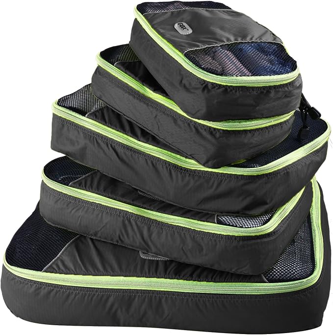 GOX Ultra Light 5 piece Packing Cubes Travel Luggage Organizer 1 Large 2 Medium 2 Small by GOX