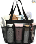 Fammart Mesh Shower Caddy Portable for College Dorm Room Essentials, Odorless Polyester Large Shower Tote Bag with Dual Handles, 8-Pocket Quick-Dry Toiletry Organizer for Travel, Beach, Camping, Gym by Fammart