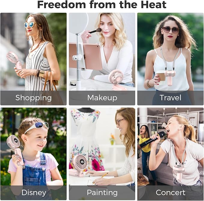 Handheld Fan Foldable, 5000mAh Rechargeable Hand Fans with Powerful Cooling, 4 Speeds, LED Display, Portable Fan for Travel,Concerts,Makeup,Lash,Outdoor Events,Gifts Women - Image 7