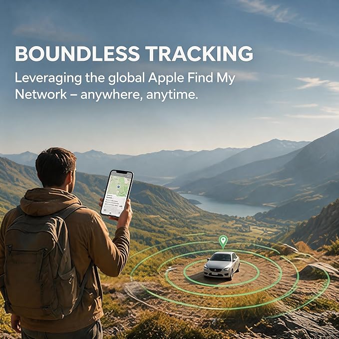GPS Tracker for Vehicles【Apple MFi Certified】 Real-Time Tracking, No Monthly Fee/No SIM Card，Works with iOS Find My | Mini Hidden Magnetic GPS Locator, IP68 Waterproof, Reliable Performance (Black) - Image 8