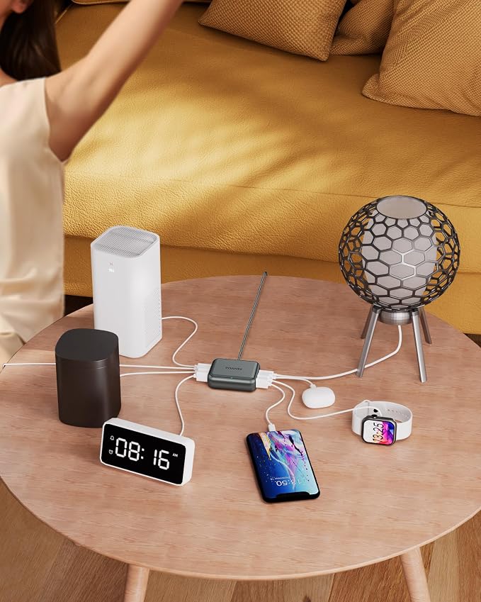 8-Port Travel USB Charger Station, Multi-Port Travel USB C Charger | 4 USB-A and 4 USB-C Port Mini Charging Station, Charging Station Block for Traveling, Camping Compatible with Phone, Earbud - Image 2