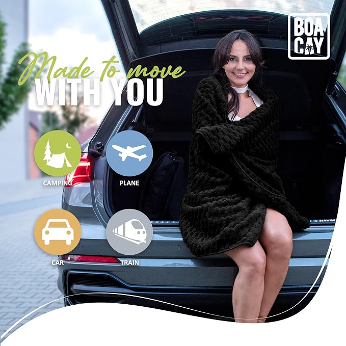 Packable Travel Blanket for Airplane, Car - Compact Office Blanket - Portable Pillow for Adults, Kids with Case, Luggage Sleeve, Backpack Clip - Image 8