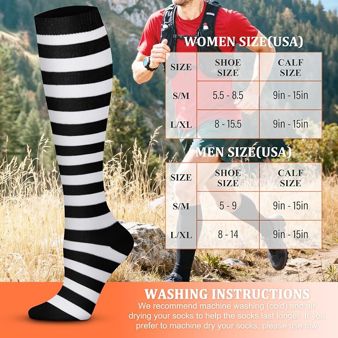 FEYHAY Copper Compression Socks (8 Pairs) 15-20 mmHg Circulation is Best Athletic & Daily for Men & Women, Running, Climbing - Image 6