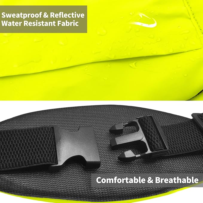 Running Fanny Pack Whole Bag Reflective, Running belt for Women &Men,Sweatproof Phone Holder Workout, Running Waist Pack(yellow) - Image 5