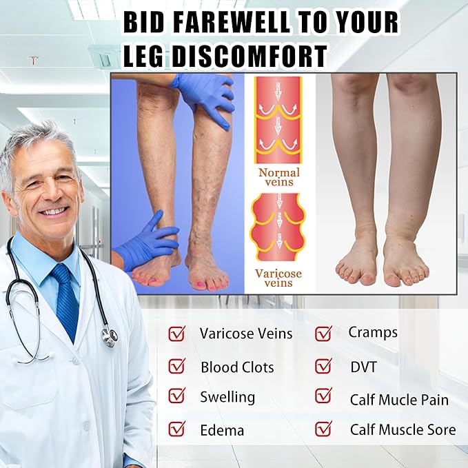 Cotton Compression Socks for Women&Men 15-20mmHg Knee High Cute Support Sock for Nurses, Pregnant Women, Travel - Image 4