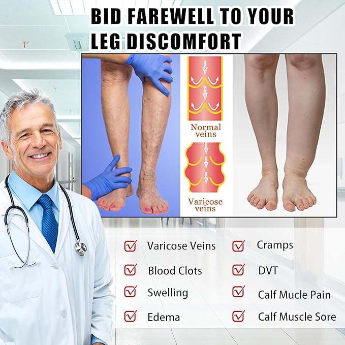 Cotton Compression Socks for Women&Men 15-20mmHg Knee High Cute Support Sock for Nurses, Pregnant Women, Travel - Image 4