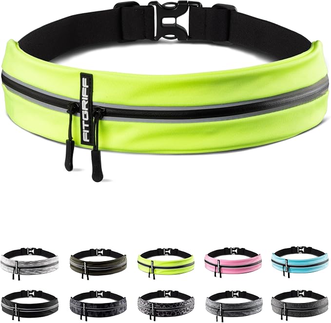 Fitgriff® Running Belt for Men & Women - Secure Jogging Pouch for Phone, Keys & Essentials - For All Cell Phones by FITGRIFF