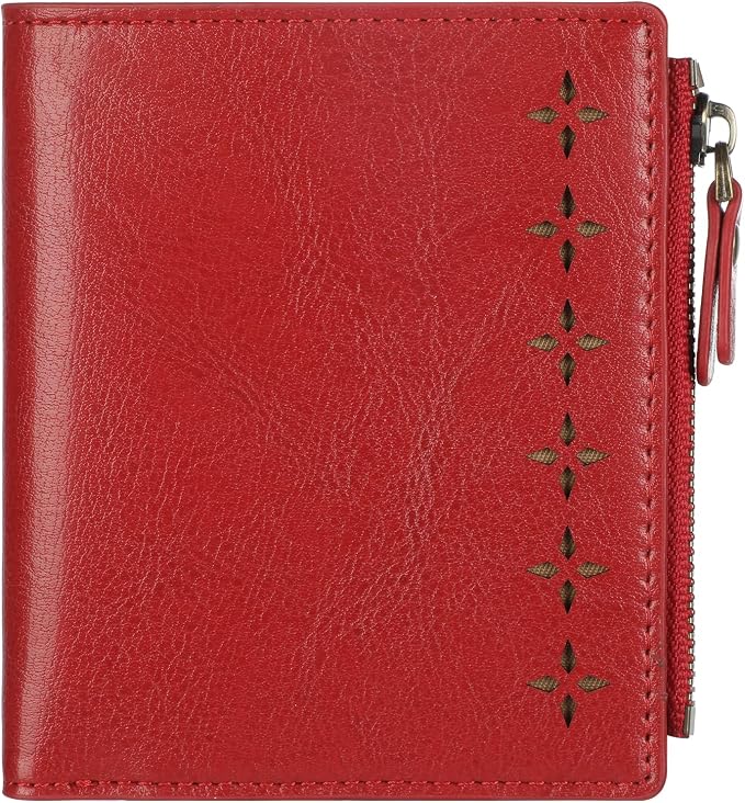 Ultra Thin Small Compact Leather Womens Girls Wallets RFID Blocking Credit Card Holder for Women by Lavemi