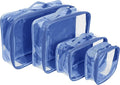 Clear Packing Cubes set of 4 / Packs 7-10 Days of Clothes/Premium PVC Plastic Storage Bags by EzPacking