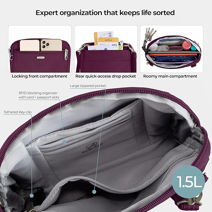 Travelon Anti-Theft Classic Convertible Crossbody & Waist Pack - Image 7