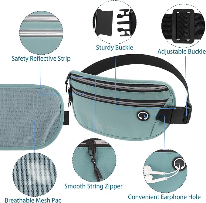 Slim Running Belt for Women Men Runners Fanny Packs With Phone Holder Hidden Pockets Exercise Waist Bag for Marathon Workout - Image 5
