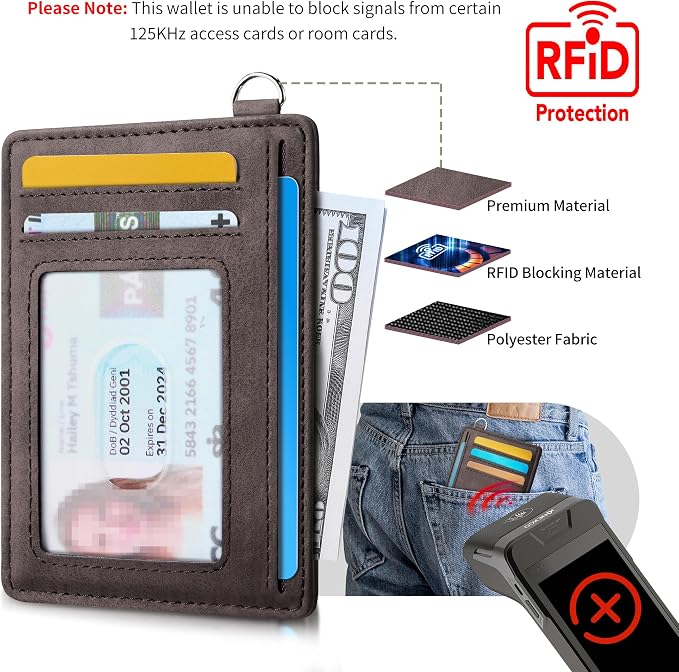 Mayski Slim Wallet, Credit Card Holder for Women, Minimalist Front Pocket RFID Blocking Card Cases, Small Wallet Women Men(MF Coffee) - Image 5