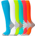 fenglaoda 6 Pairs Compression Socks for Women & Men Knee High Cute Circulation Socks for Nurse Pregnant Travel Athletic by fenglaoda