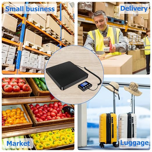 Shipping Scale, 440 lbs/0.35oz High Accurate Digital Postal Scale with Hold/Tare Function, Postage Scale for Packages, Luggage, Small Business, Home Use, Battery & Charging Cable Include - Image 7