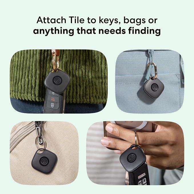 Life360 Tile - Bluetooth Tracker, Keys Finder and Item Locator for Keys, Bags and More. Phone Finder. Both iOS and Android Compatible. 2-Pack (Black) - Image 2
