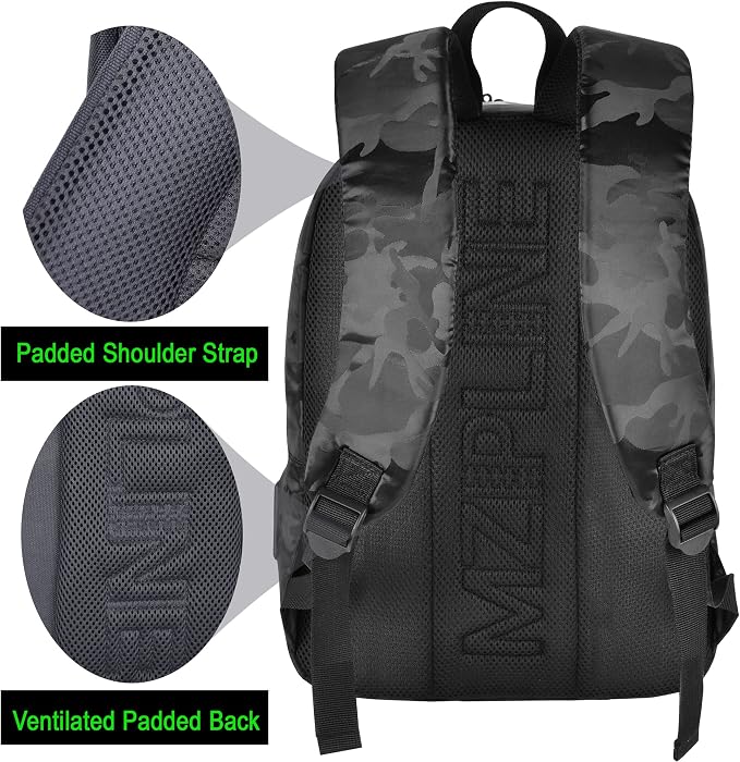 Mini Backpack Bag-Smell Proof-USB Charging Port Daypack Travel bags With Carbon Lining for Men & Women Travel (Camouflage Black) - Image 5