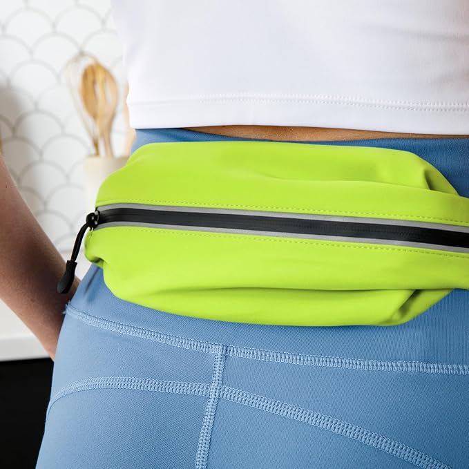 Slim Running Belt - Single Pocket Waterproof Phone Pouch | Expandable Pocket; Reflective Pull Zippers; Bounce Reduction Technology; Adjustable elastic waistband; For Phones & Keys - Image 3