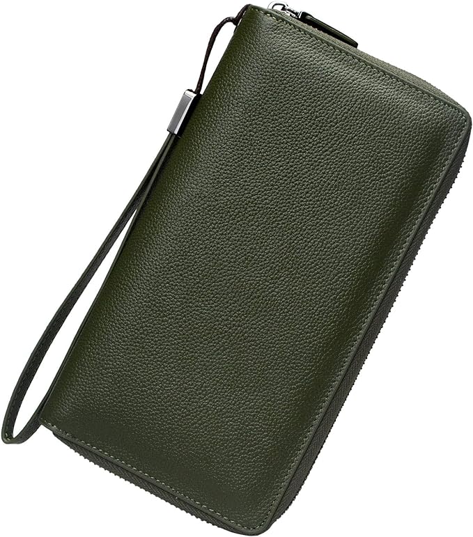Bveyzi Women RFID Blocking Wallet Leather Zip Around Phone Clutch Large Capacity Ladies Travel Purse Wristlet by Bveyzi