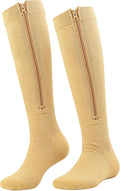 Utaly Zipper-Compression-Socks for Women & Men 15-20mmHg Knee-High Compression-Stockings Support Hose by Utaly