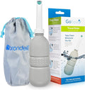 Brondell GoSpa Travel Bidet GS-70 – Portable Peri Bottle for Postpartum & Perineal Care, 400ml Handheld Bidet with Angled Nozzle, Collapsible Design, Nozzle Storage & Travel Bag, Fog by Brondell