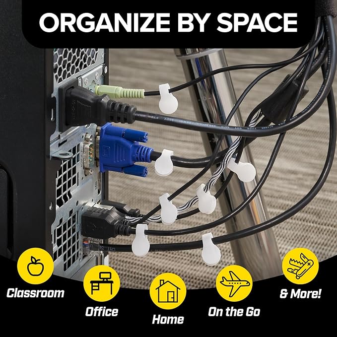 Wrap-It Storage Cable Labels - Mini (60 Pack) White | Cord Labels, Wire Labels, Cable Tags and Wire Tags for Cable Management and Organizer for Electronics, Computers - Image 5