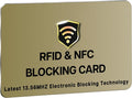 SaiTech IT RFID Blocking Card for Credit Debit ID Card, Golden | Slim Anti-Theft Contactless NFC RFID Blocker Protector, Easily Fit into Wallet and Purse, for Men & Women by SaiTechIT