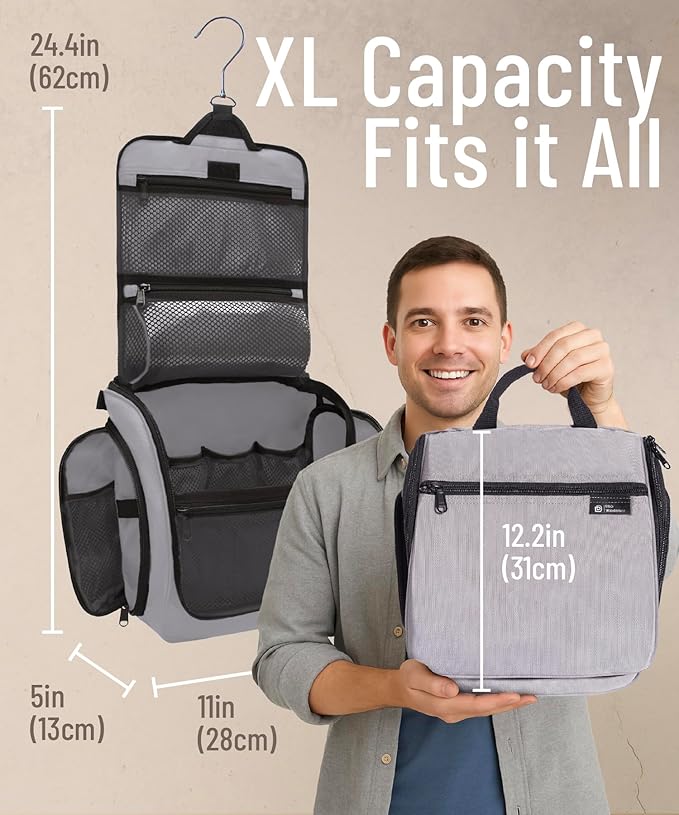 D&D Wanderlust D&D Hanging Travel Toiletry Bag for Men and Women – Cosmetics, Makeup and Toiletries Organizer Kit with 10 Compartments - Image 2