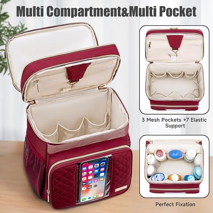 Tealari Large Toiletry Bag for Women Men,Bathroom Bag,Water Resistant Shower Bag,Makeup Bag,Portable Shower Caddy for College Dorm,Hanging Travel Toiletry Bag with Transparent Waterproof Phone Pocket - Image 5