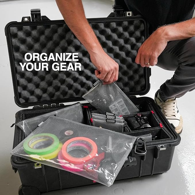Air Production Small Clear Zipper Pouch (4‑Pack) – Cable Organizer & Travel Gear Bag for Electronics, Camera Accessories, Tool Pouch & Small Tech Storage - Image 3