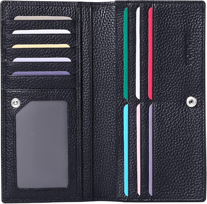 GOIACII Wallets for Women RFID Blocking Ultra Slim Leather Credit Card Holder Clutch by GOIACII