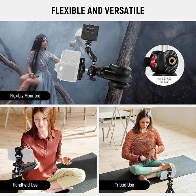 NEEWER Tripod for iPhone with Remote, Mini Flexible Phone Tripod Stand | Vlog Selfie Stick, Phone Holder, Action Camera Adapter, Compatible with iPhone GoPro Insta360 Samsung Digital Camera, TP35 - Image 8