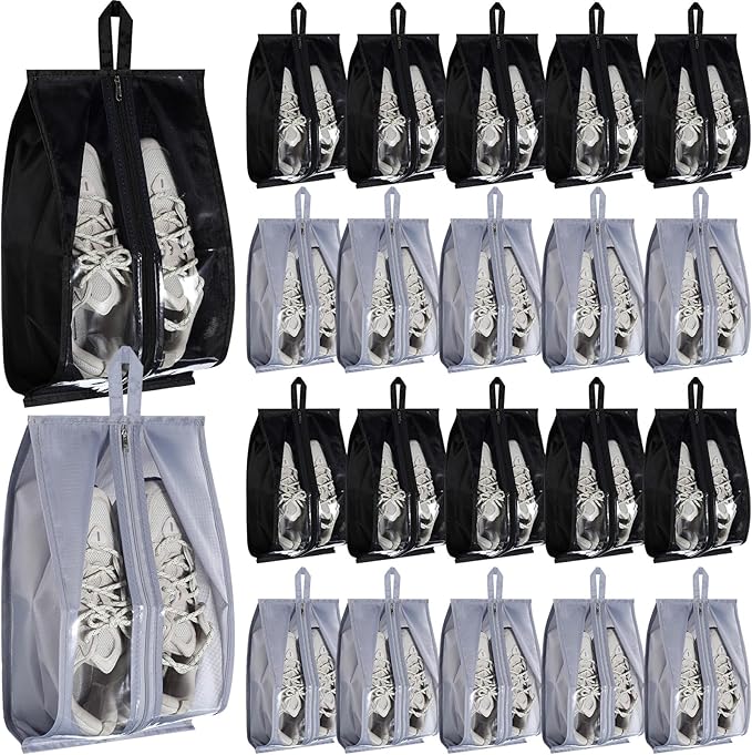 Windyun 20 Pcs Shoe Bags for Travel Waterproof Sneaker Bag Multi Color Shoe Carrier with Zipper Portable Shoe Pouch for Men Women by Windyun