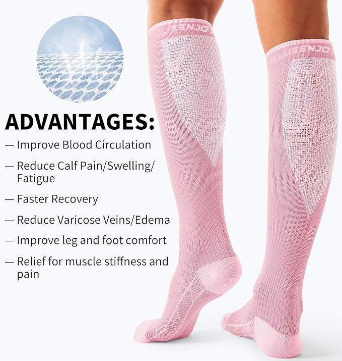 Compression Socks for Women & Men (3 pairs) - Best Support for Nurses, Running, Hiking, Recovery & Flight Socks - Image 6