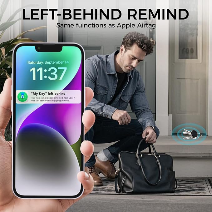 Air Tracker Tags 2-Pack, Waterproof IP67 | 90dB Loud, Bluetooth Tracker Works with Apple Find My (iOS only), Tracker Tag Locator for Keys,Luggage,Backpack etc - Image 6