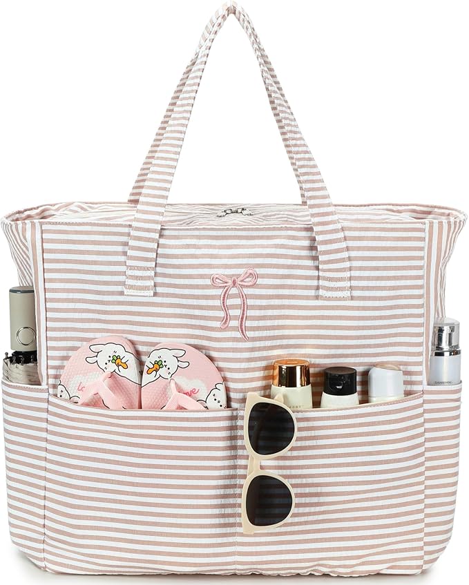 Bluboon Beach Bags for Women, Large Waterproof Tote Bag With Wet Compartment for Pool Weekender Travel Gym by BLUBOON