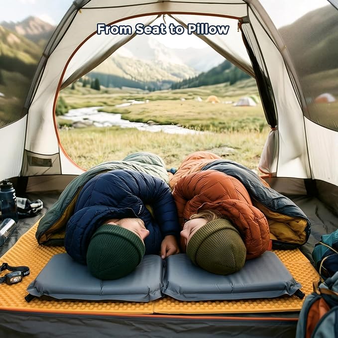 Inflatable Airplane Seat Cushion for Long Sitting Travel & Stadium | 2" memory foam core, portable & foldable, firmness adjustable, outdoor camping hiking & bleacher sit pad, flying accessories - Image 9
