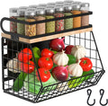 home Magnetic Shelf for Fridge with Wood Lid, Large Container Magnetic Spice Rack for Refrigerator,Fruit Potato and Onion Storage Bins, Pantry Organizers & Storage, Kitchen Counter, Cabinet by Unknown