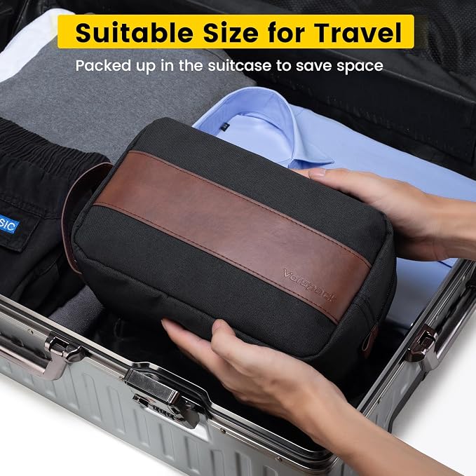 Vorspack Toiletry Bag for Men - Water Resistant Travel Bag for Toiletries, Accessories, Travel Essentials, Gifts - Black (Pack of 4) - Image 7